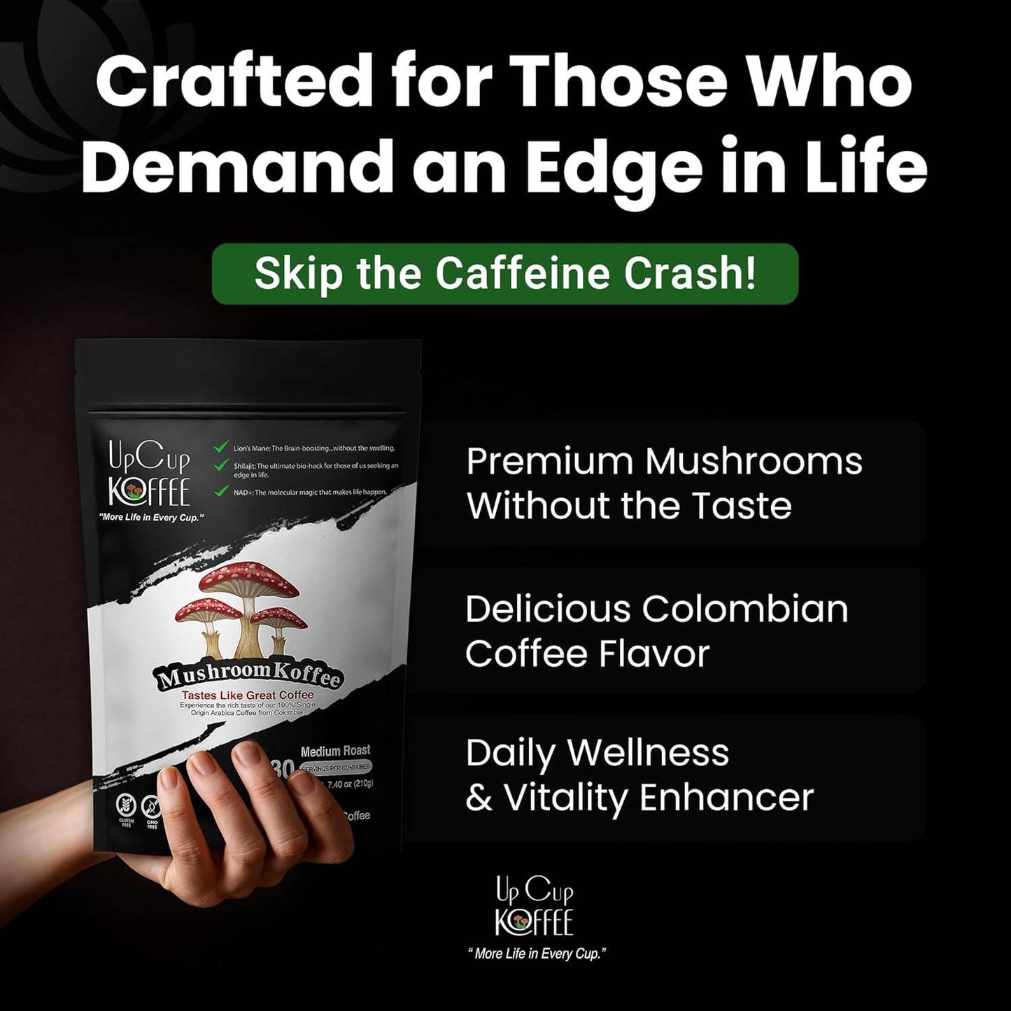 UpCup Koffee Functional Ground Mushroom Coffee