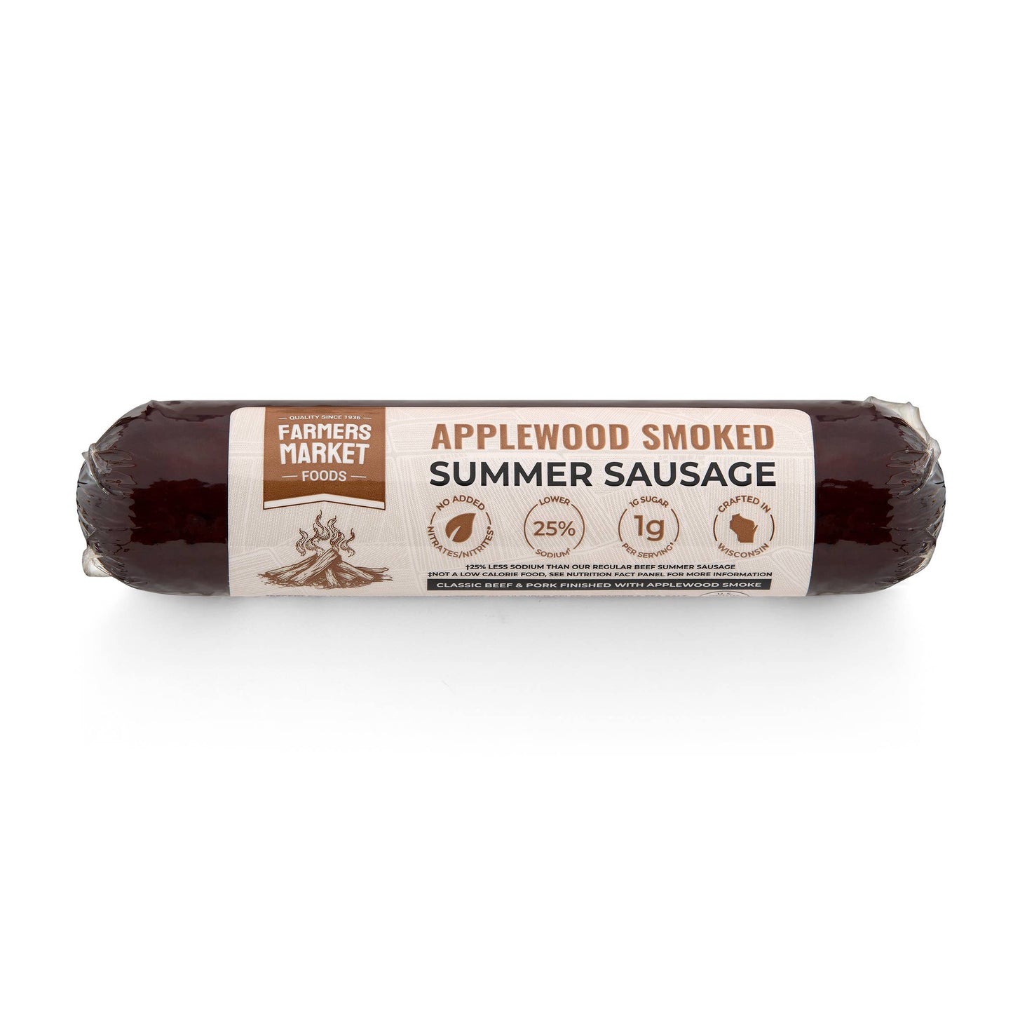 No Nitrate -  Applewood Smoked Summer Sausage 5oz