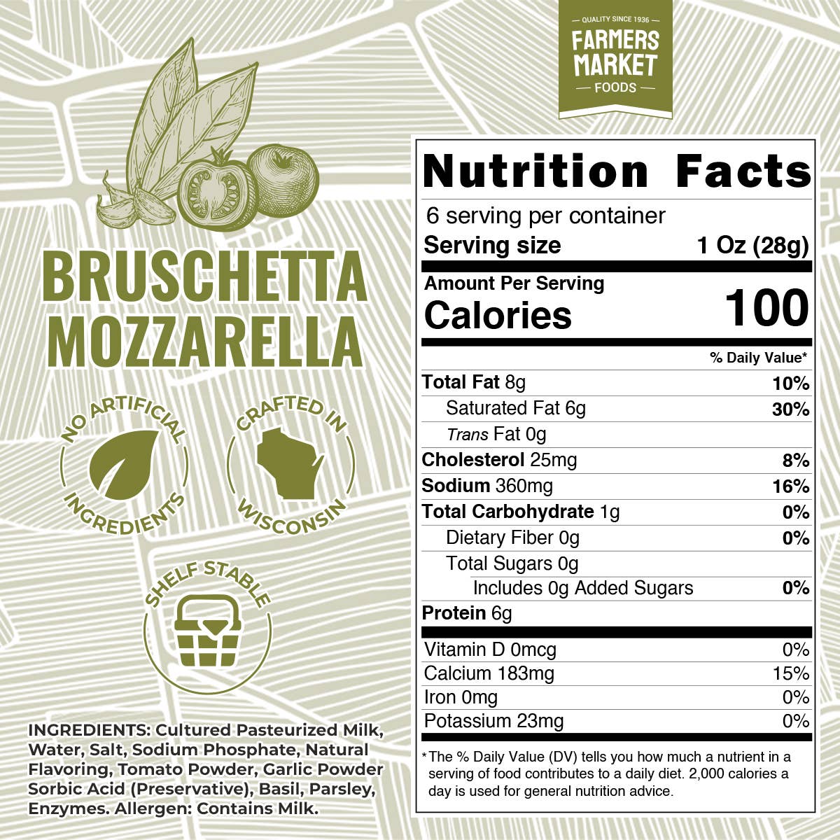 Bruschetta Mozzarella 6oz (Shelf Stable)