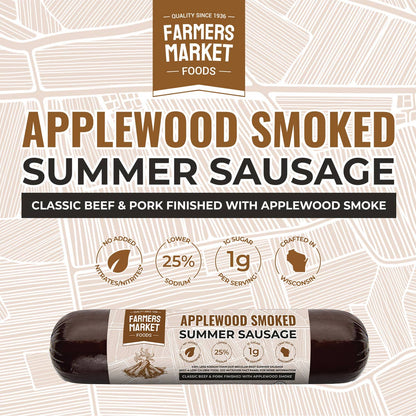 No Nitrate -  Applewood Smoked Summer Sausage 5oz