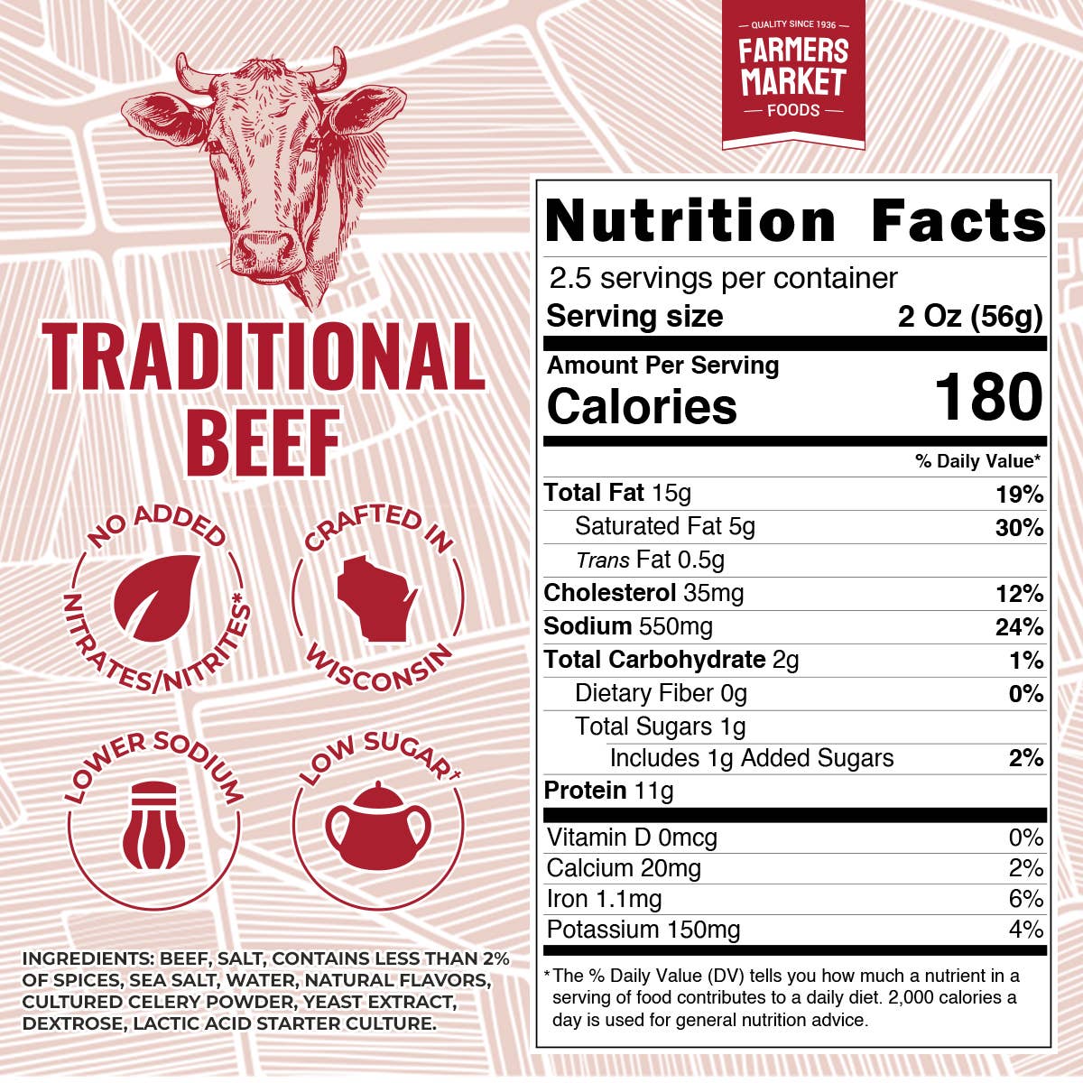 No Nitrate-  Traditional Beef Summer Sausage 5oz
