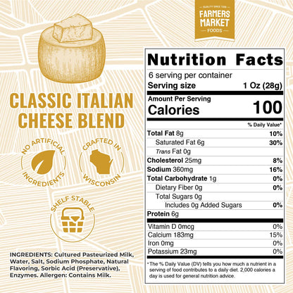 Classic Italian Cheese Blend 6oz (Shelf Stable)