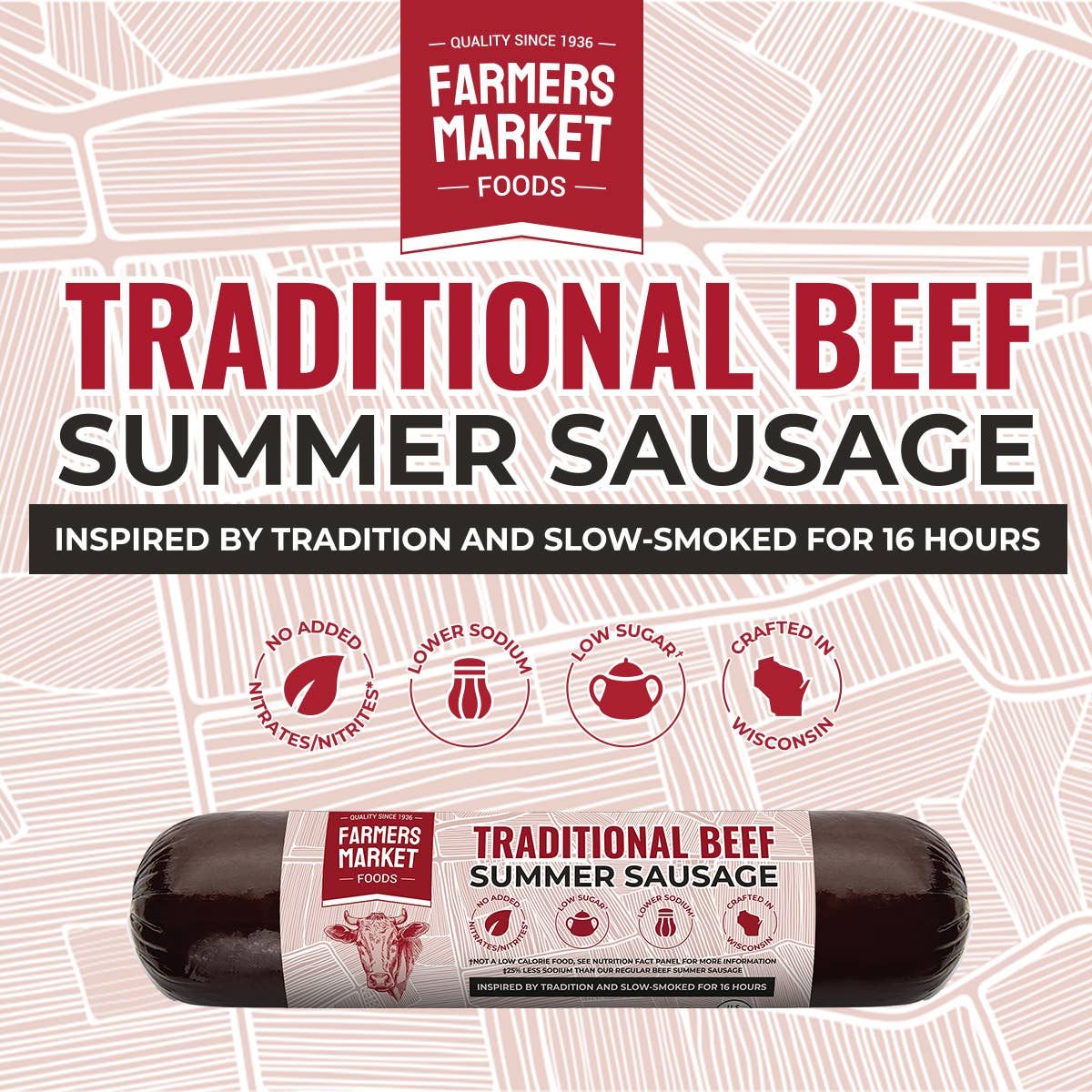 No Nitrate-  Traditional Beef Summer Sausage 5oz